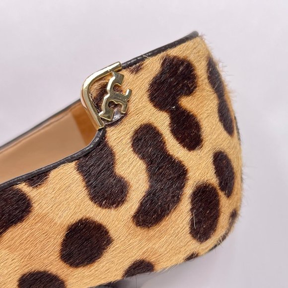 Tory Burch Elizabeth Beige Calf Hair Leopard Print Point Toe Stiletto Pumps 7.5 - Picture 15 of 15